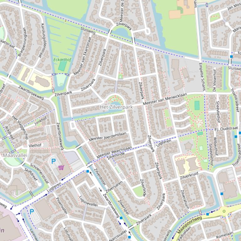 Kaart van het Zilverpark.