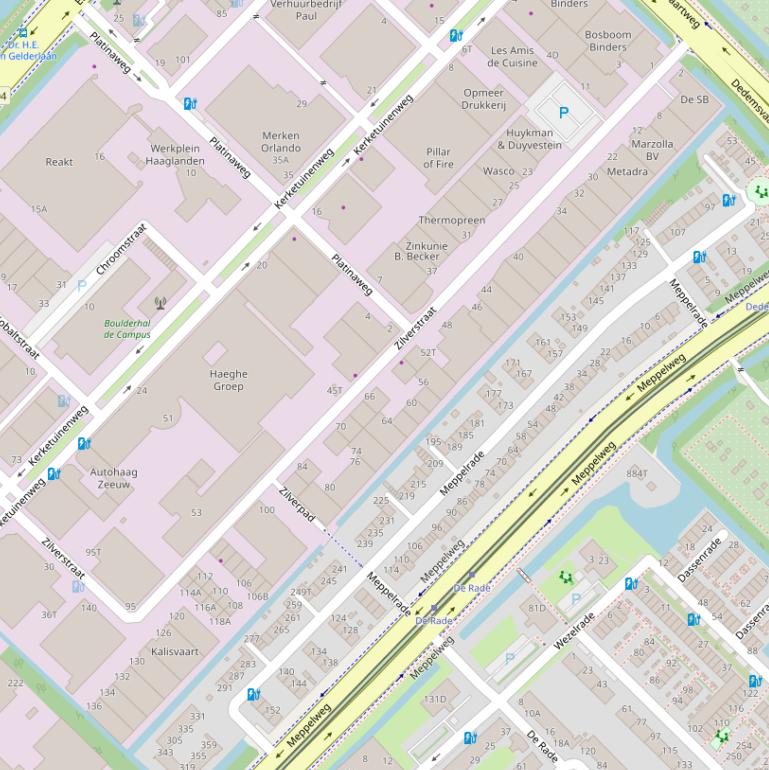 Kaart van de Zilverstraat.