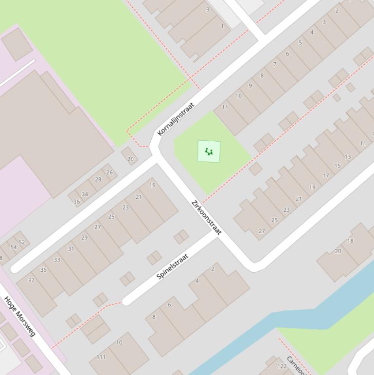 Kaart van de Zirkoonstraat.