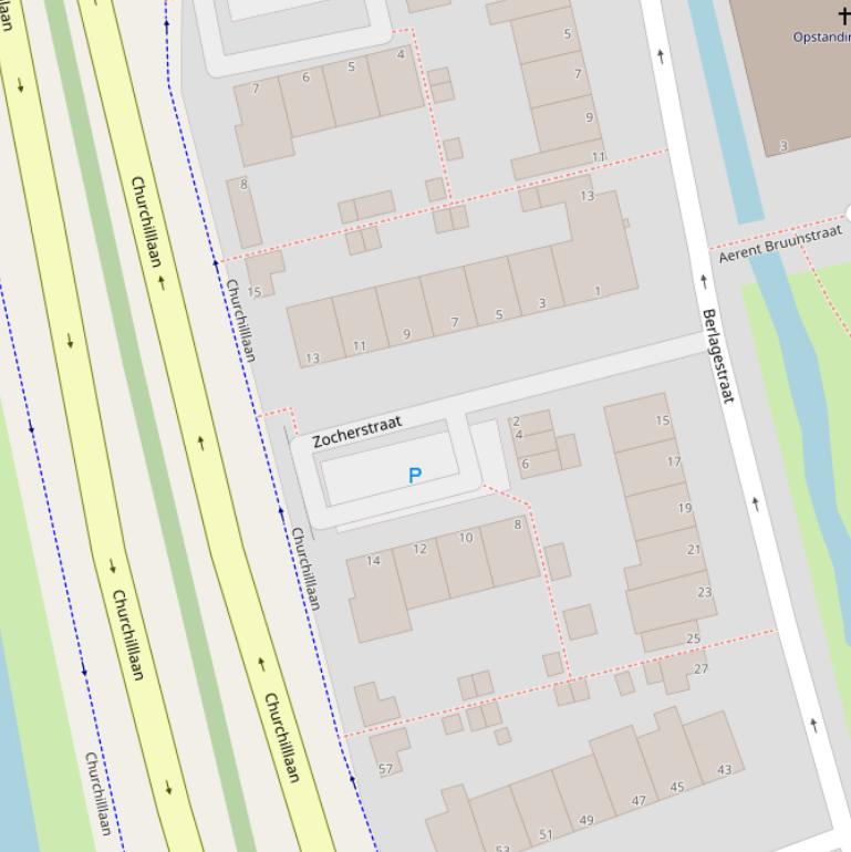 Kaart van de Zocherstraat.