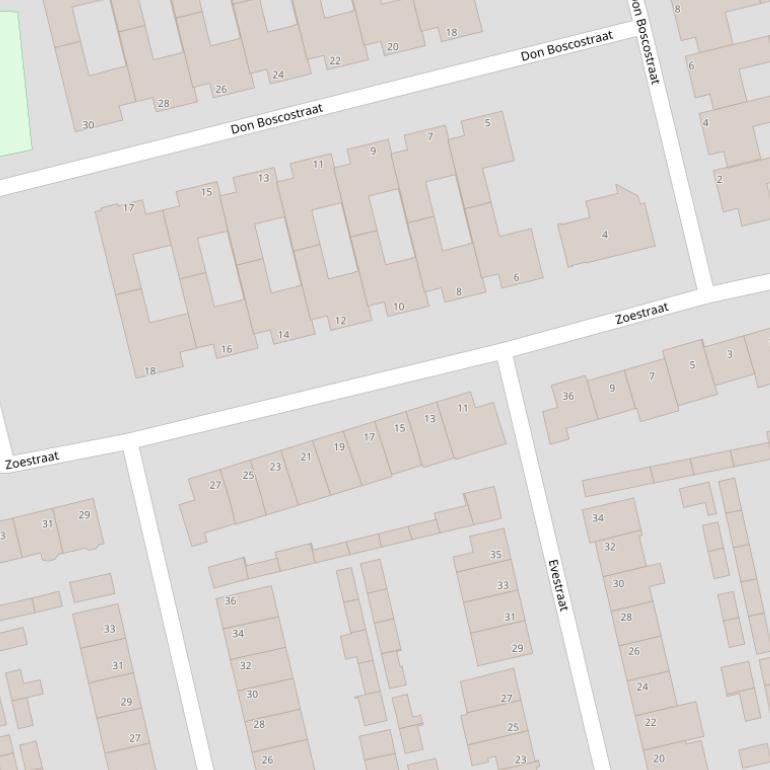 Kaart van de Zoestraat.