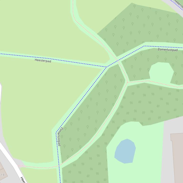 Kaart van het Zomerlustpad.