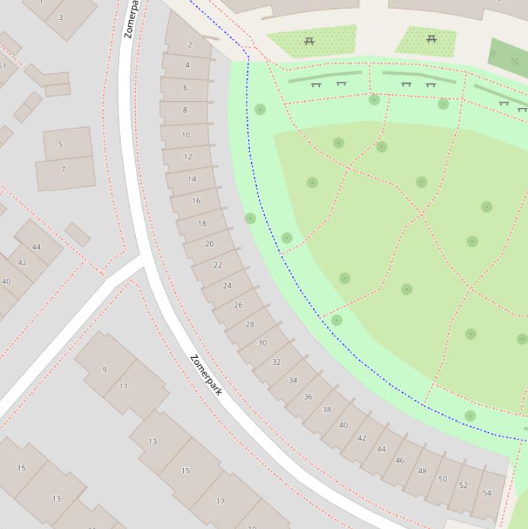 Kaart van het Zomerpark.