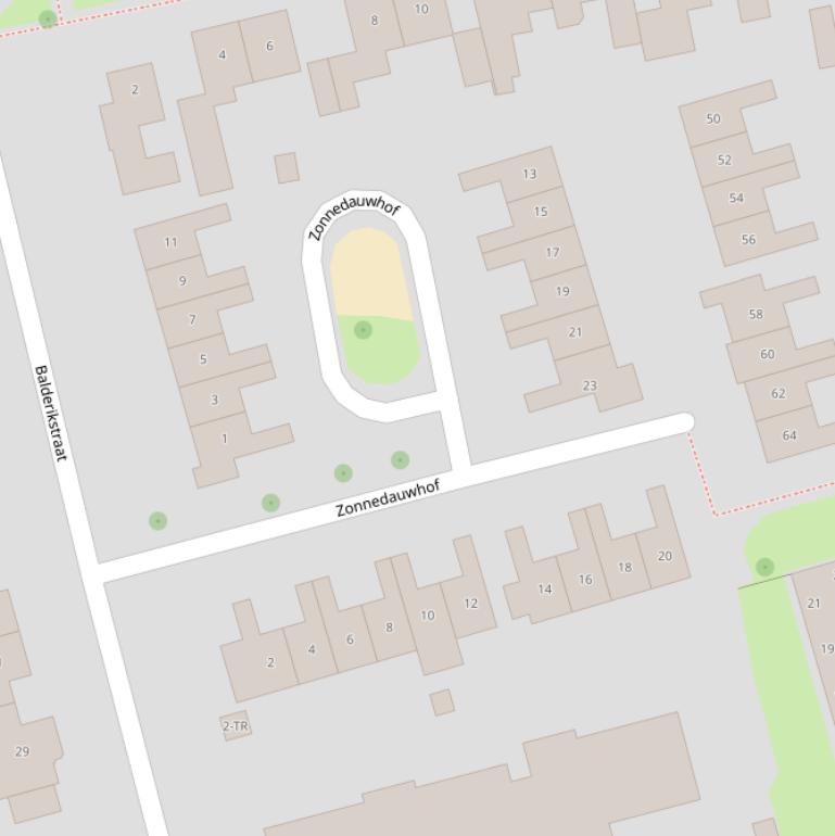 Kaart van de Zonnedauwhof.