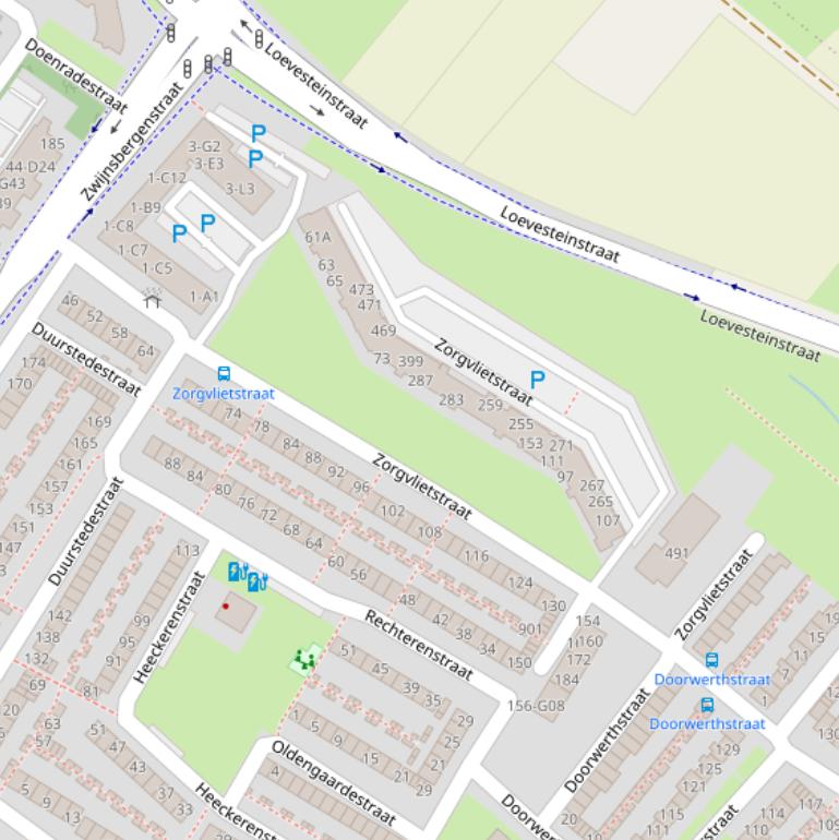 Kaart van de Zorgvlietstraat.