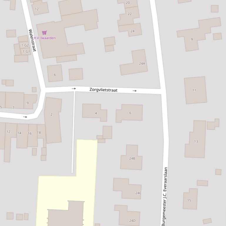 Kaart van de Zorgvlietstraat.