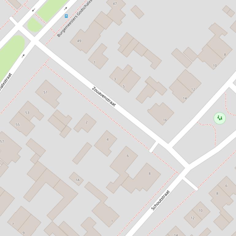Kaart van de Zouavenstraat.