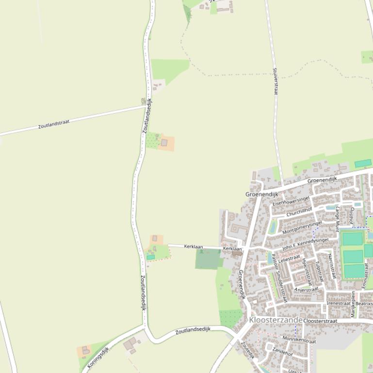 Kaart van de Zoutlandsedijk.