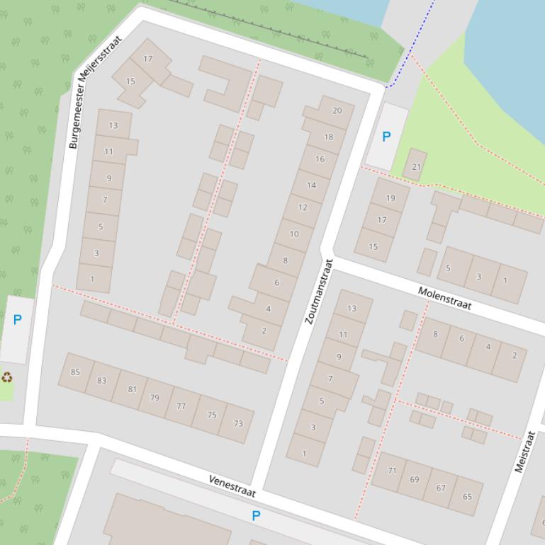 Kaart van de Zoutmanstraat.