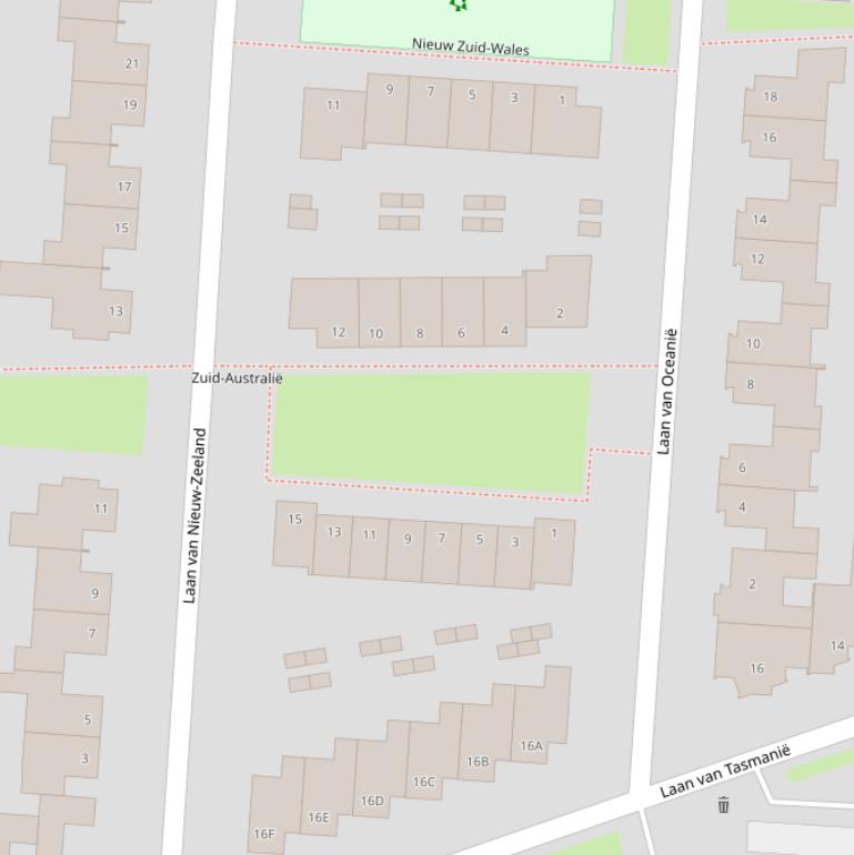 Kaart van  Zuid-Australië.