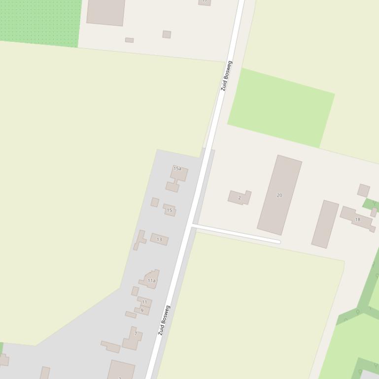 Kaart van de Zuid Bosweg.