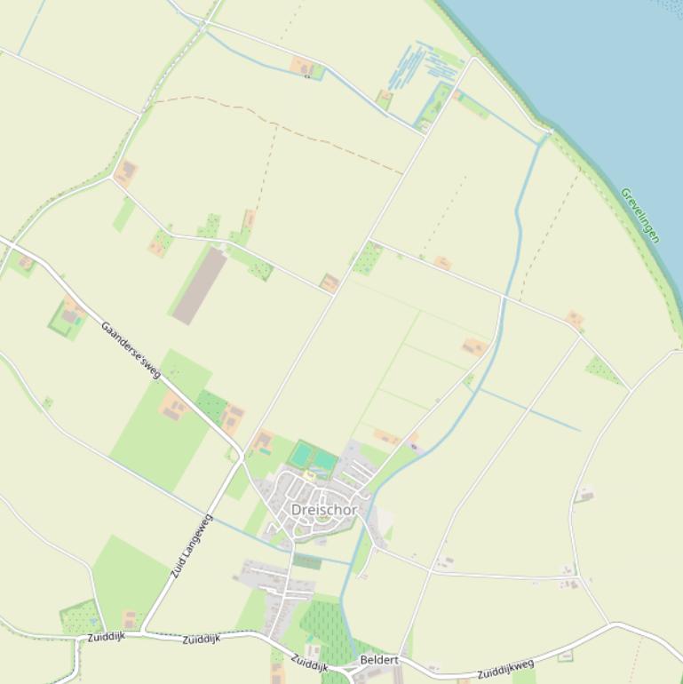 Kaart van de Zuid Langeweg.