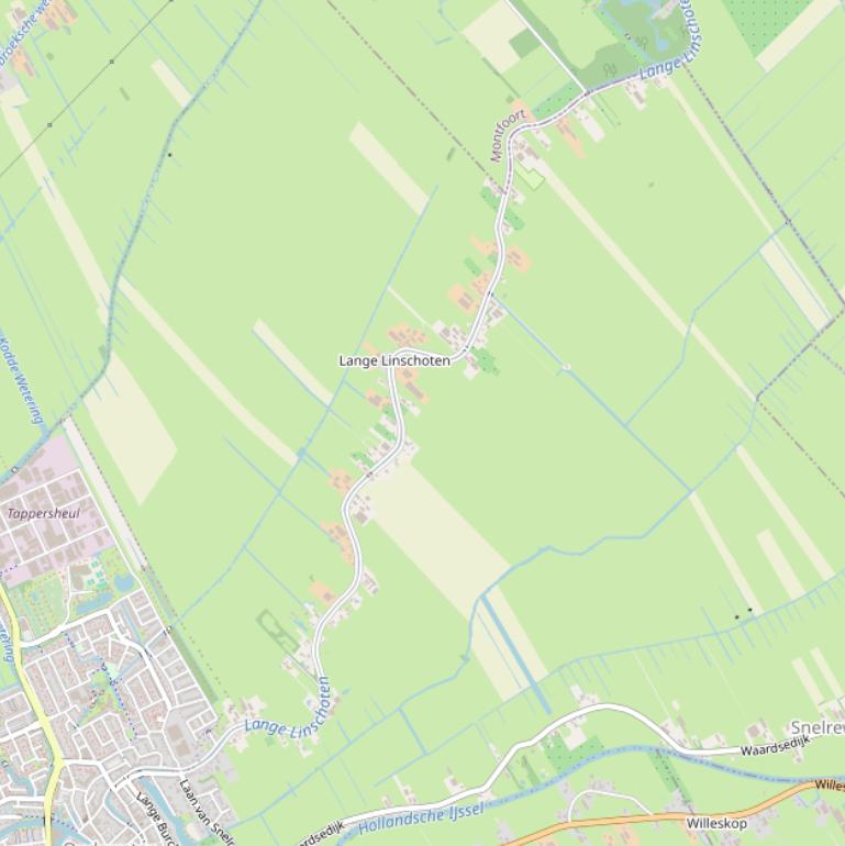 Kaart van de Zuid-Linschoterzandweg.