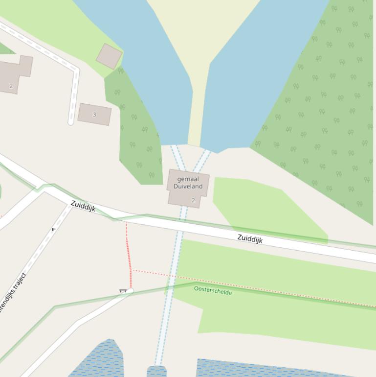 Kaart van de Zuiddijk.