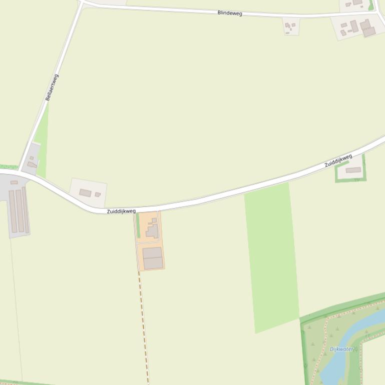 Kaart van de Zuiddijkweg.