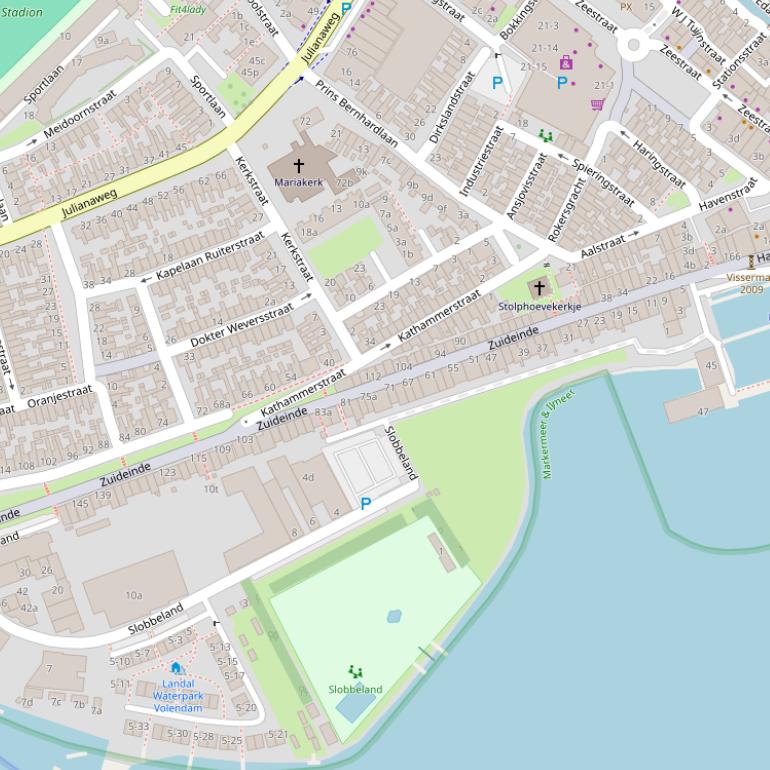 Kaart van  Zuideinde.