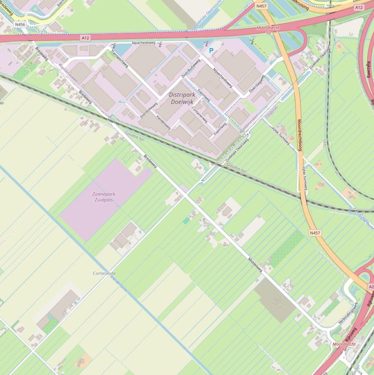 Kaart van de Zuidelijke Dwarsweg.