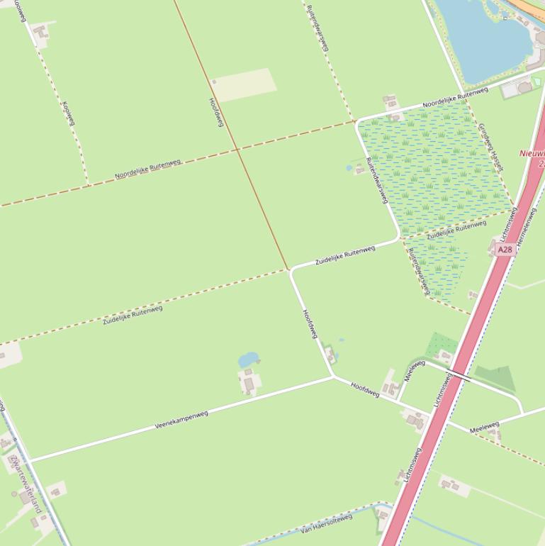 Kaart van de Zuidelijke Ruitenweg.