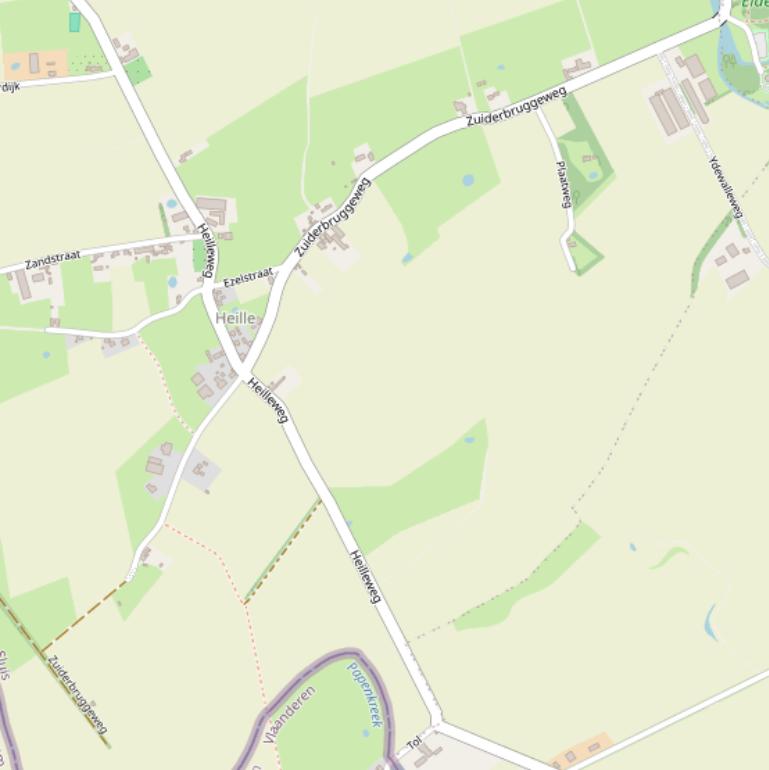 Kaart van de Zuiderbruggeweg.