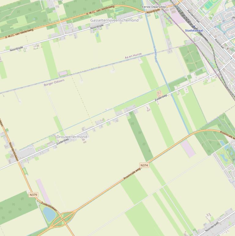 Kaart van  Zuiderdiep.