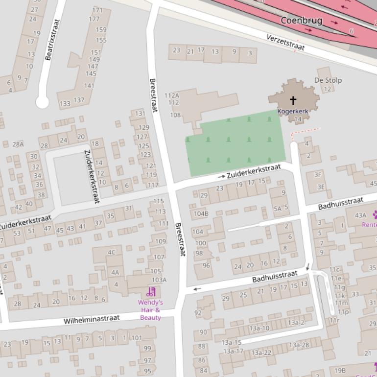 Kaart van de Zuiderkerkstraat.