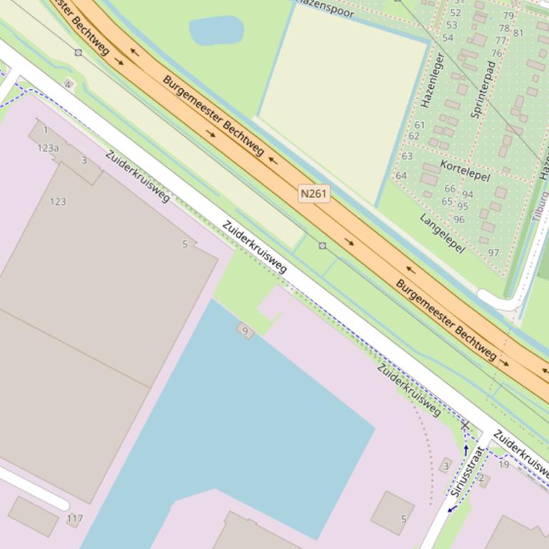 Kaart van de Zuiderkruisweg.