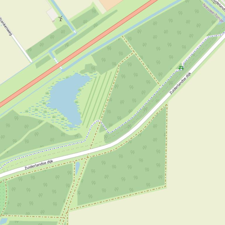 Kaart van de Zuiderlandsedijk.