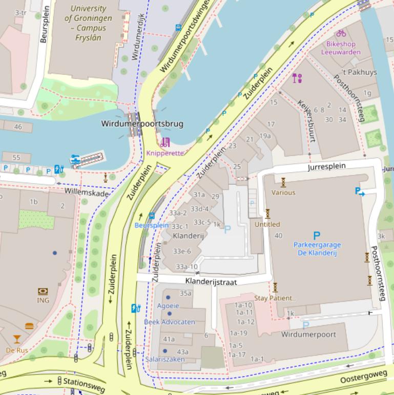 Kaart van het Zuiderplein.