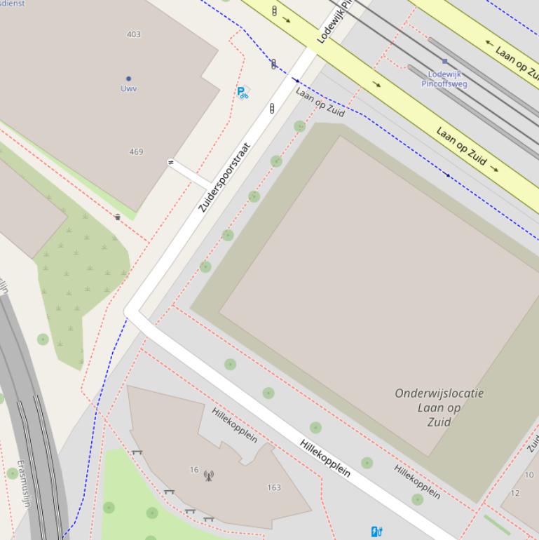 Kaart van de Zuiderspoorstraat.