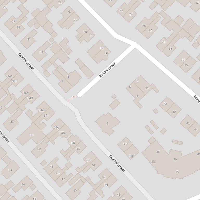 Kaart van de Zuiderstraat.