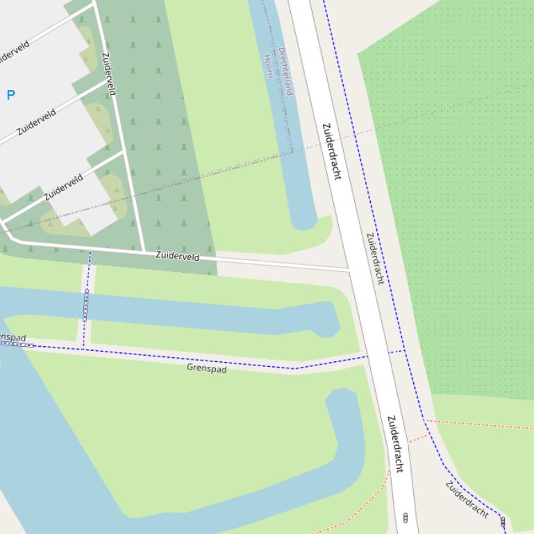 Kaart van het Zuiderveld.