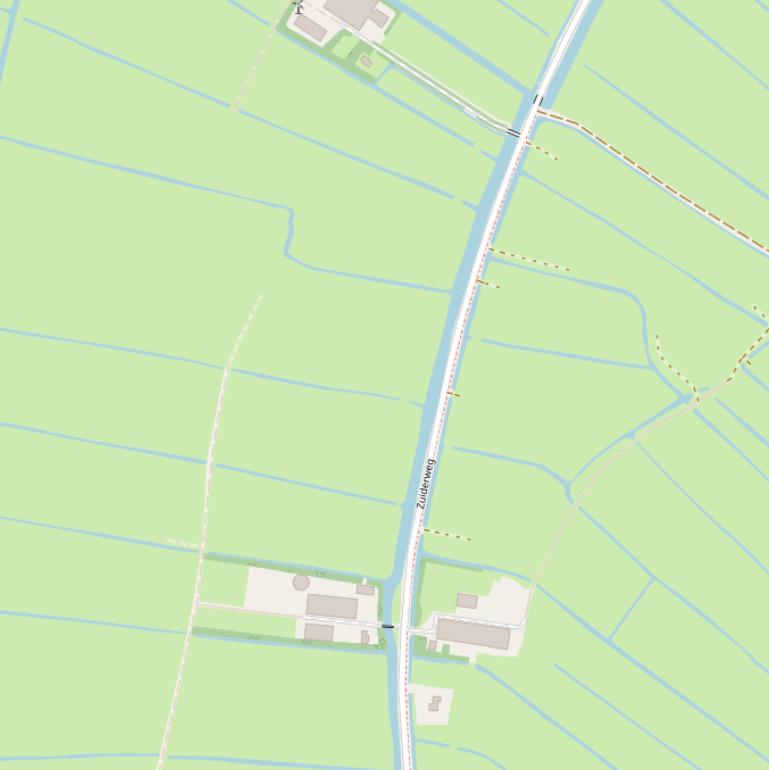 Kaart van de Zuiderweg.