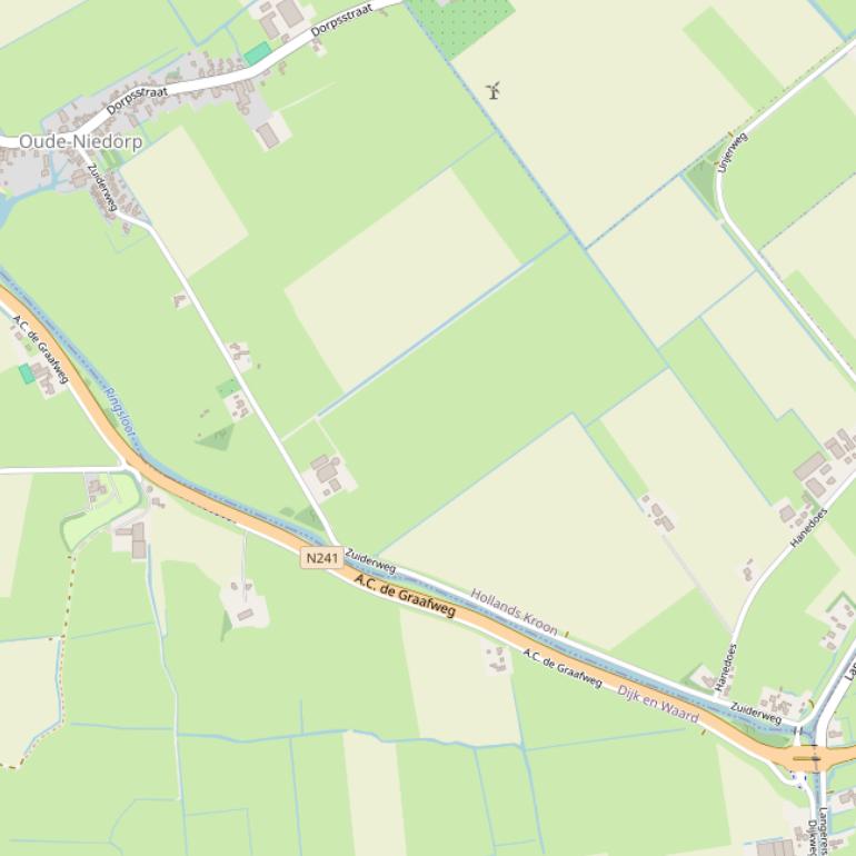 Kaart van de Zuiderweg.