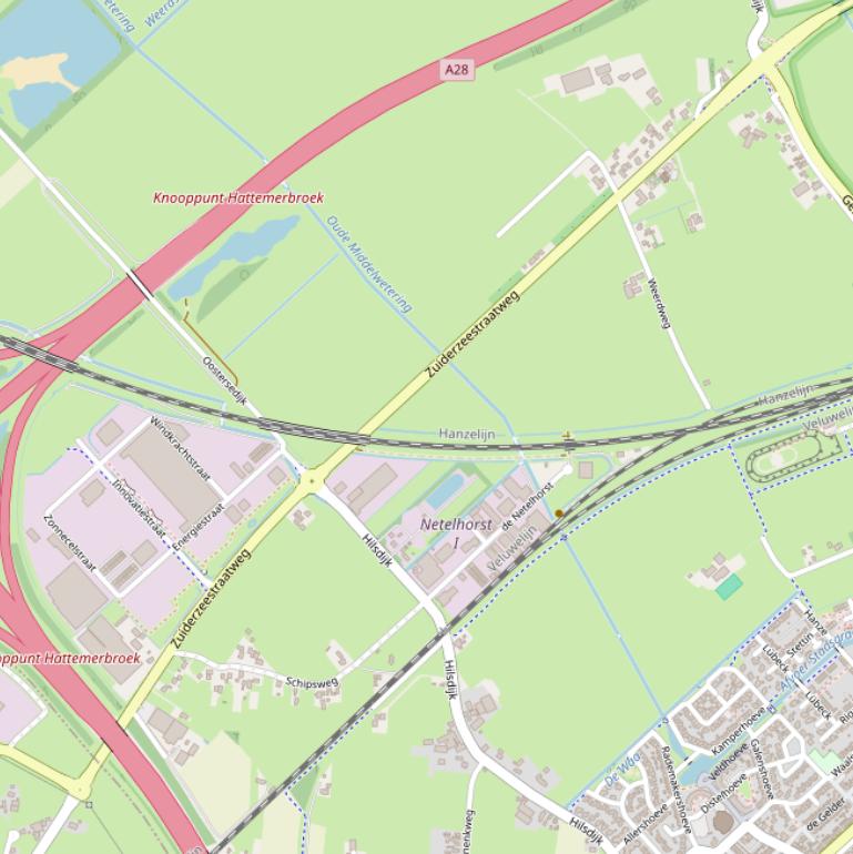 Kaart van de Zuiderzeestraatweg.