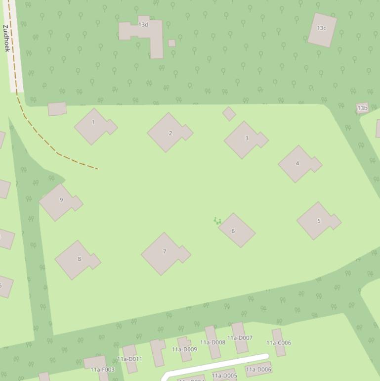 Kaart van  Zuidhoek.