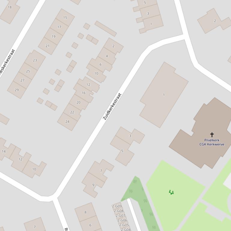 Kaart van de Zuidkerkestraat.