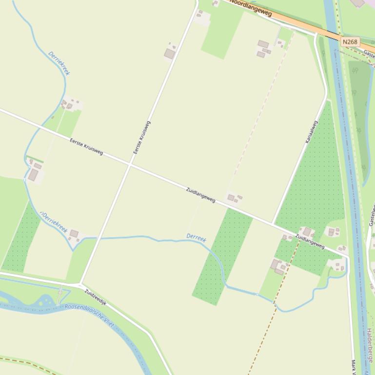 Kaart van de Zuidlangeweg.