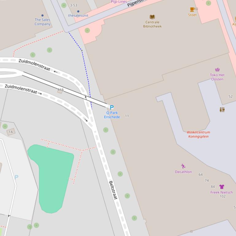 Kaart van de Zuidmolenstraat.