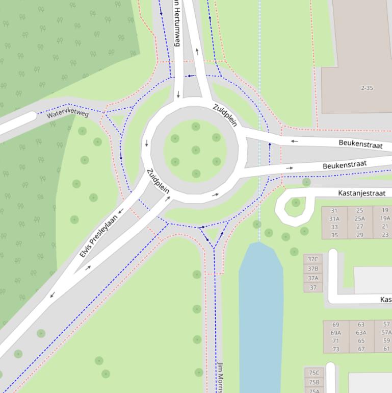 Kaart van het Zuidplein.