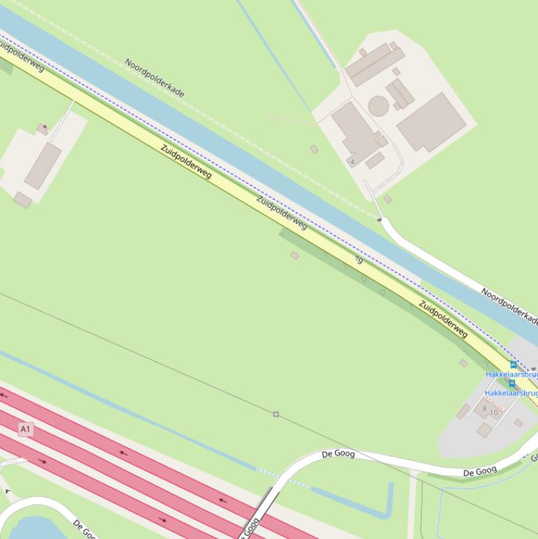 Kaart van de Zuidpolderweg.