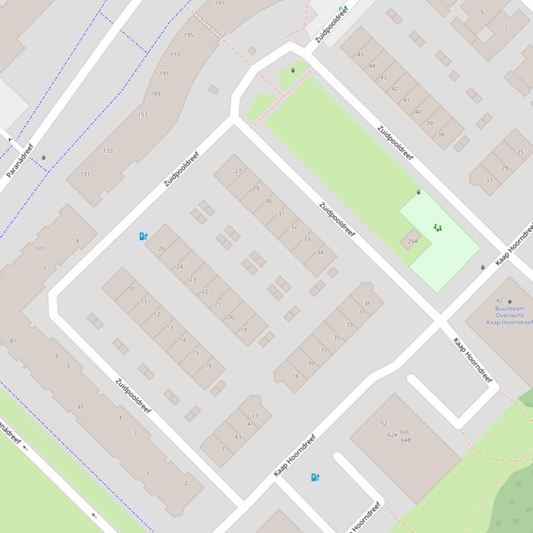 Kaart van de Zuidpooldreef.