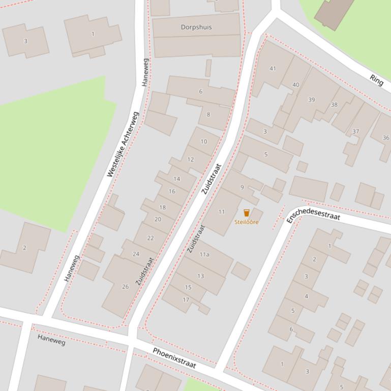 Kaart van de Zuidstraat.