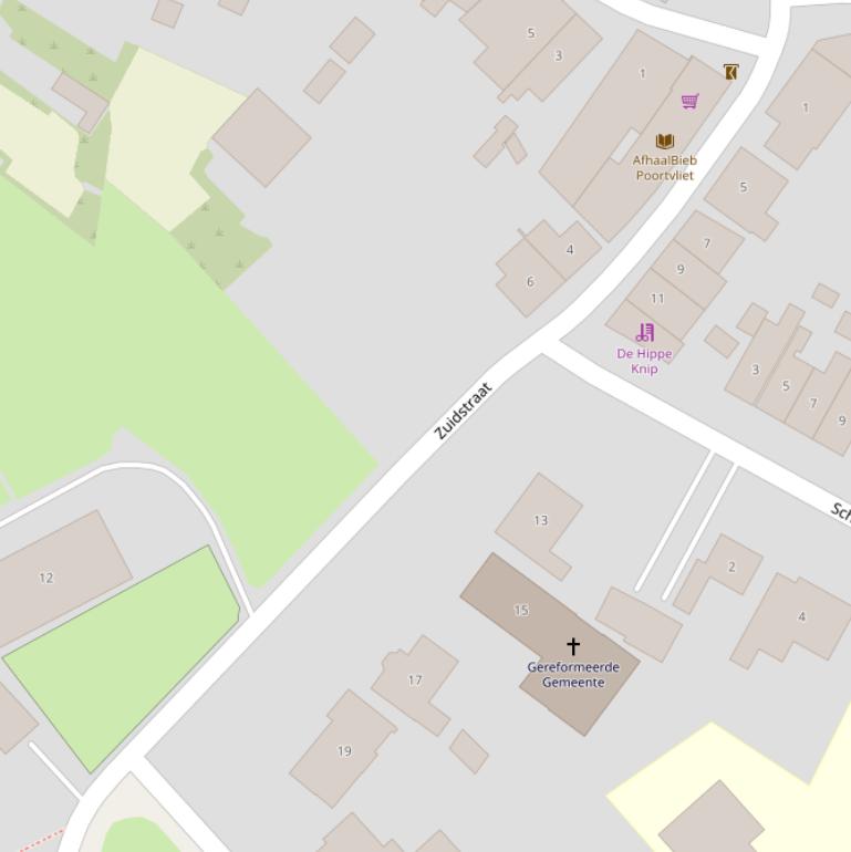 Kaart van de Zuidstraat.