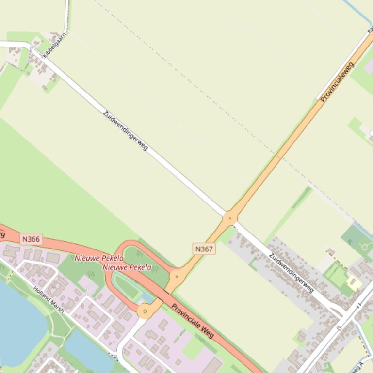 Kaart van de Zuidwendingerweg.