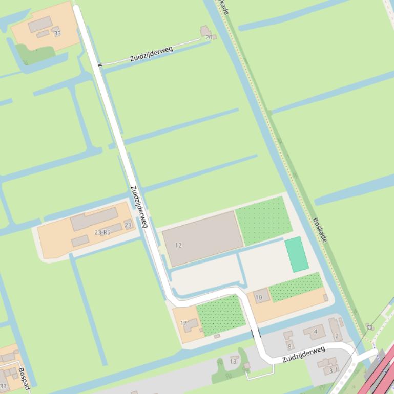 Kaart van de Zuidzijderweg.