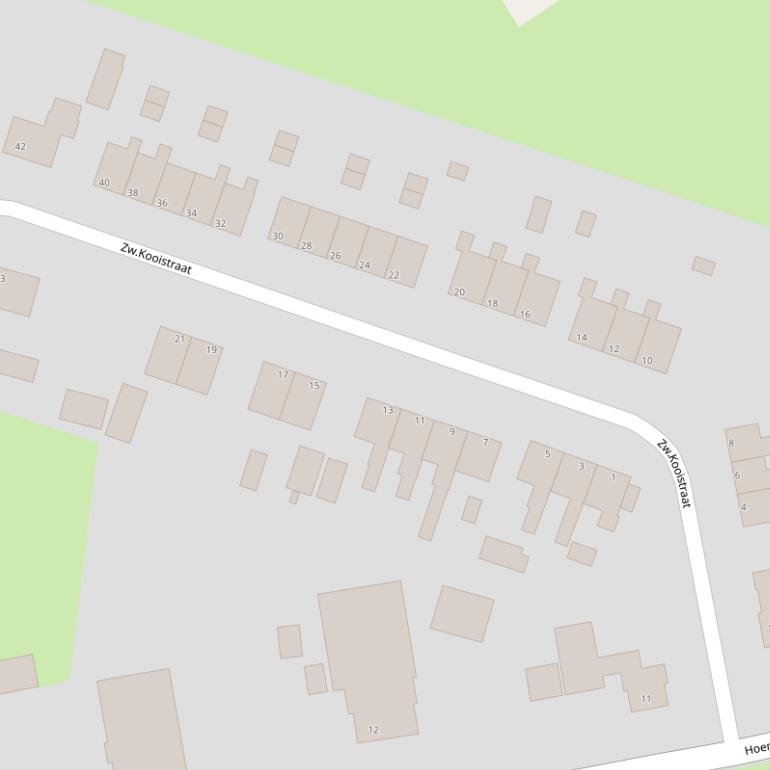 Kaart van de Zw.Kooistraat.