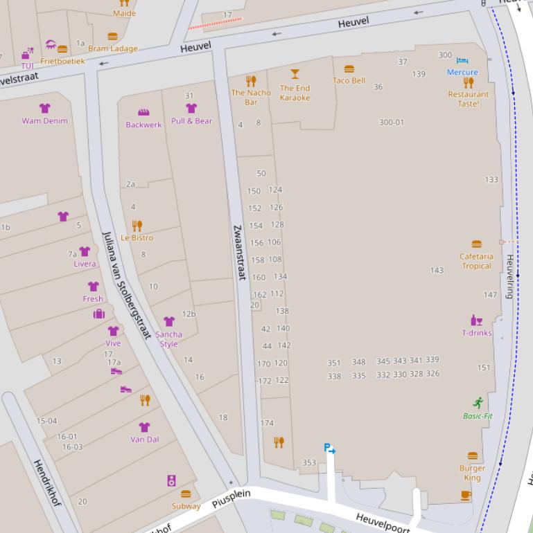 Kaart van de Zwaanstraat.