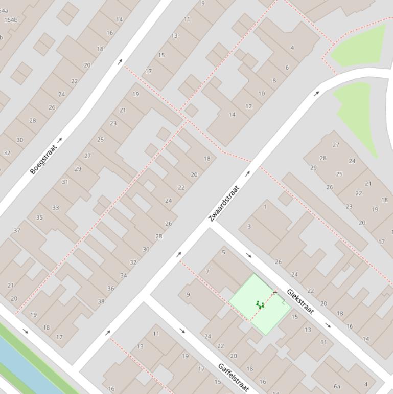 Kaart van de Zwaardstraat.