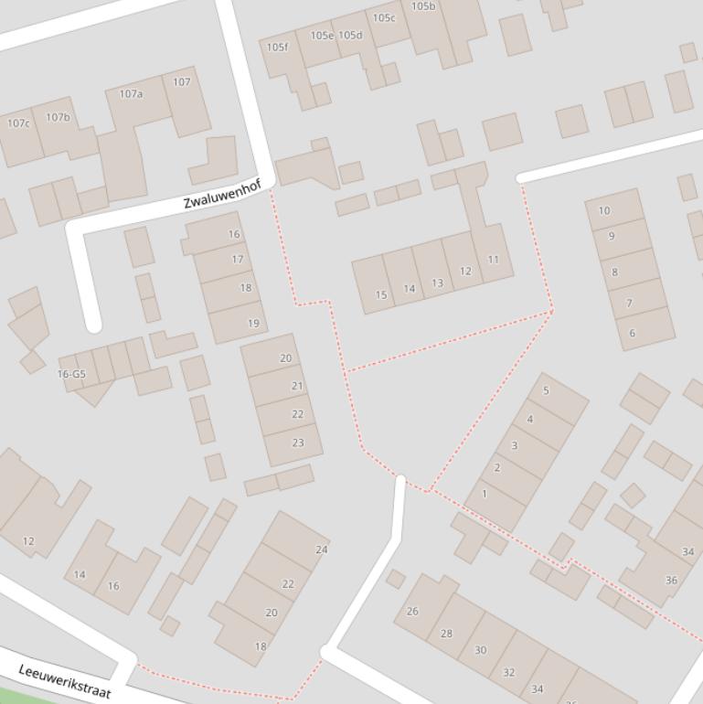 Kaart van de Zwaluwenhof.