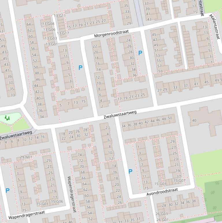 Kaart van de Zwaluwstaartweg.